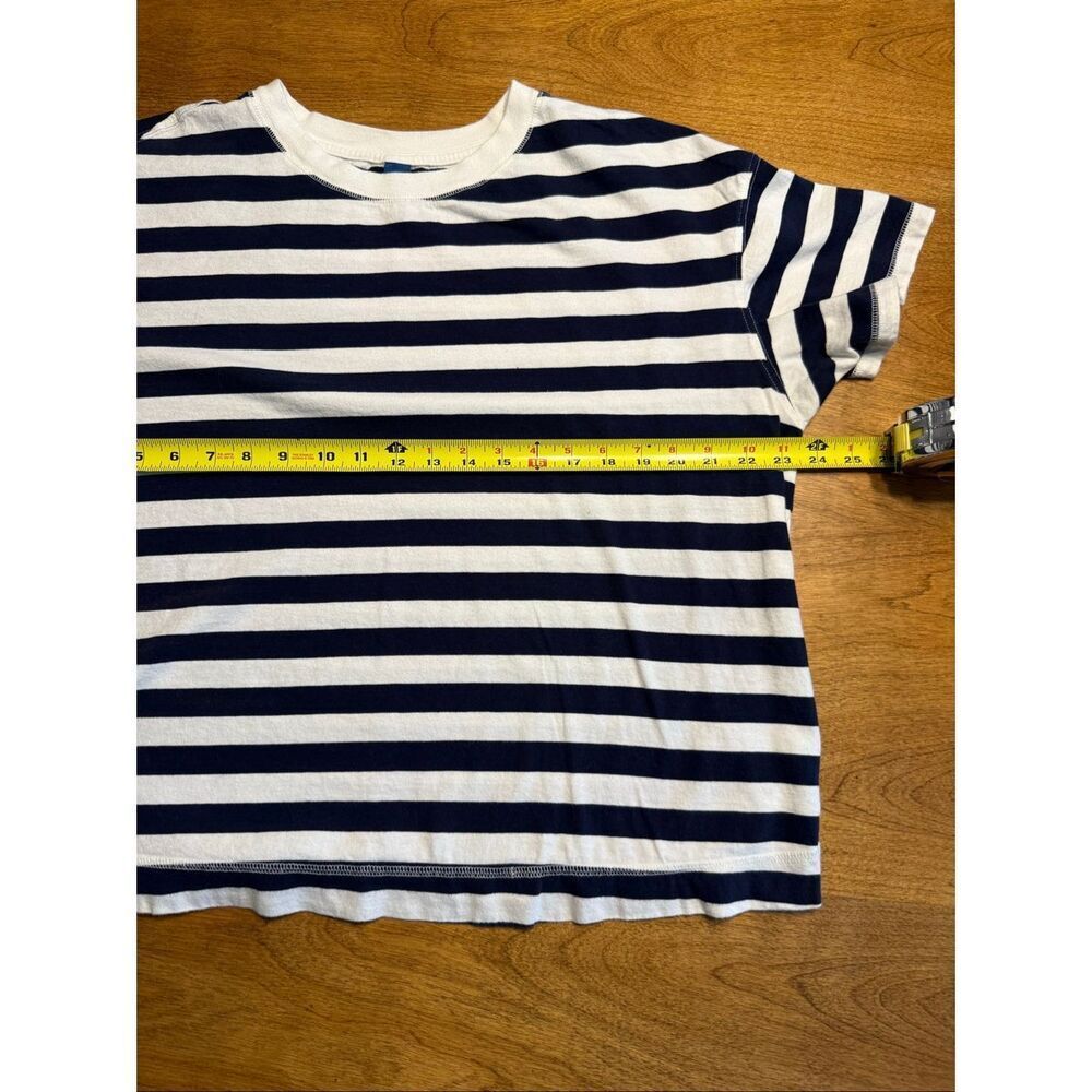 Old Navy Women's Striped Crew Neck Short Sleeve Cotton T-shirt Navy & White XL - Picture 7 of 8